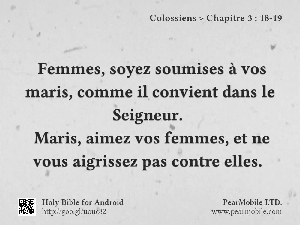 Colossiens, Chapitre 3:18-19